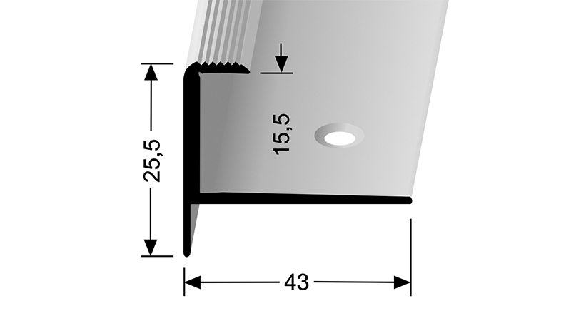 Schodový profil pro krytiny do 15,5 mm Küberit 813